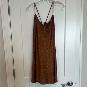 Wild Fable Brown Floral Slip Dress. Size Large.